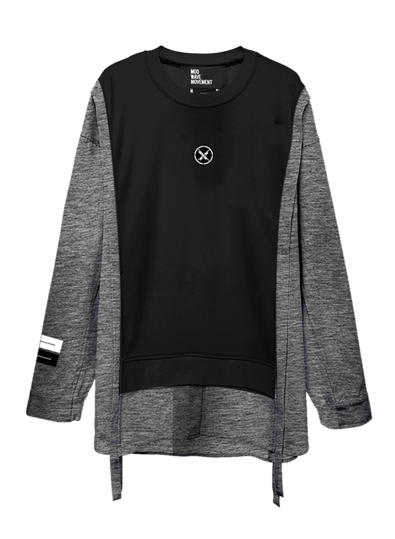 SUDADERA DESESTRUCTURADA - NEGRO/GRIS - BLACK CAPSULE MOD WAVE MOVEMENT | MW091060005