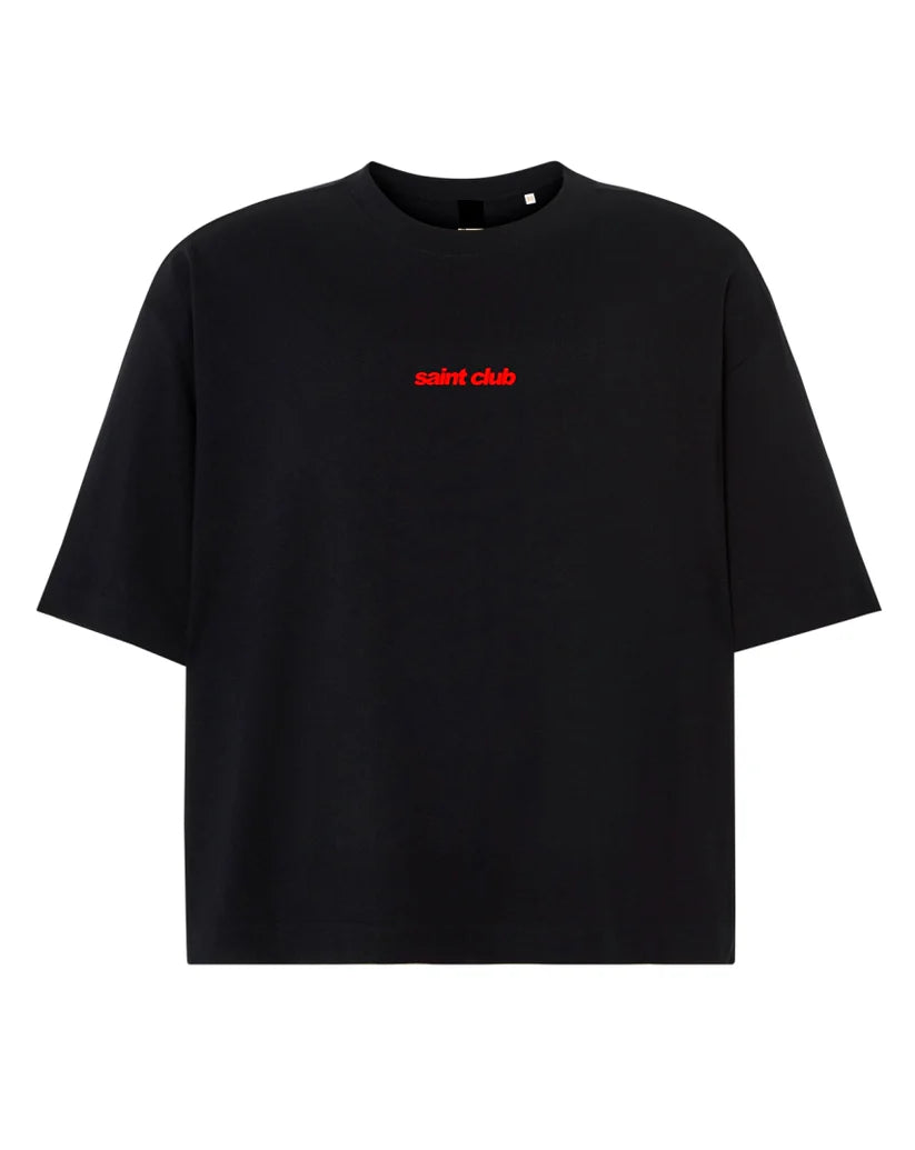 CAMISETA CROP "PATCH" - NEGRO - SAINT DEPT
