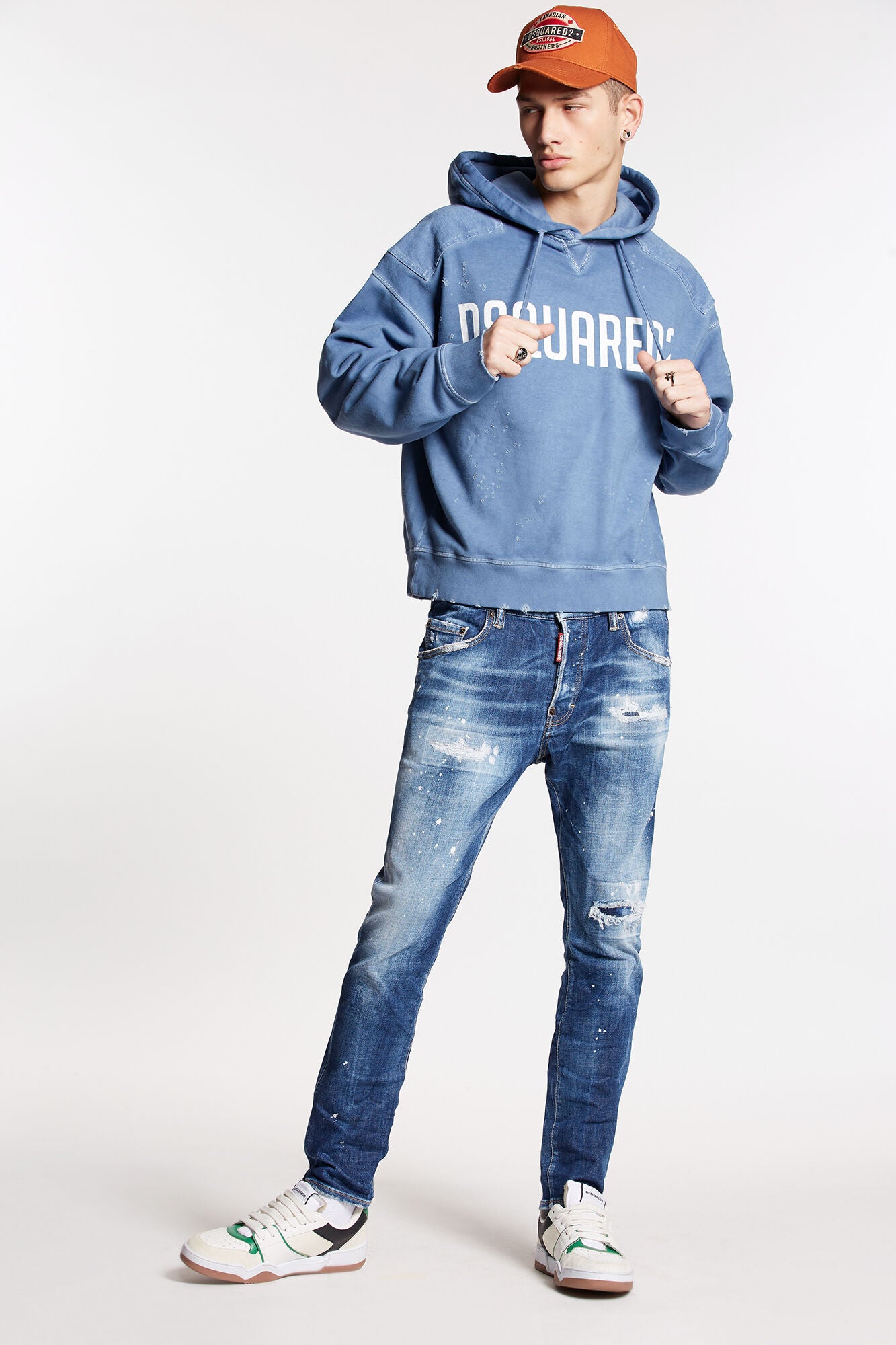 VAQUEROS SLIM FIT "BASIC RIPPED WASH SKATER" - BLUE - DS2