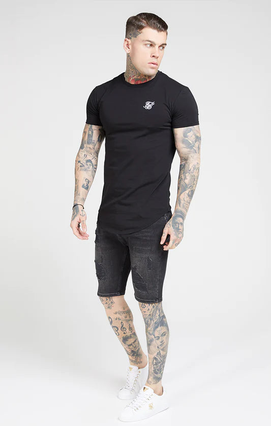 BERMUDAS VAQUERAS SKINNY - WASHED BLACK - SIKSILK - Blue Denim