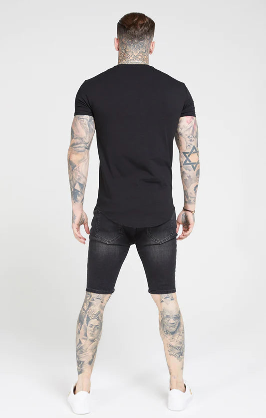 BERMUDAS VAQUERAS SKINNY - WASHED BLACK - SIKSILK - Blue Denim