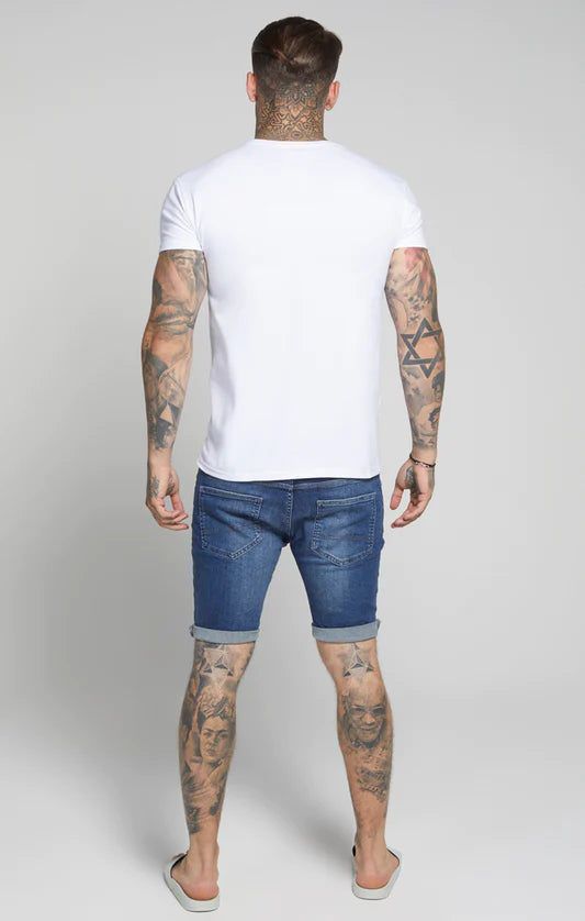 BERMUDAS VAQUERAS SKINNY - MIDSTONE BLUE - SIKSILK - Blue Denim