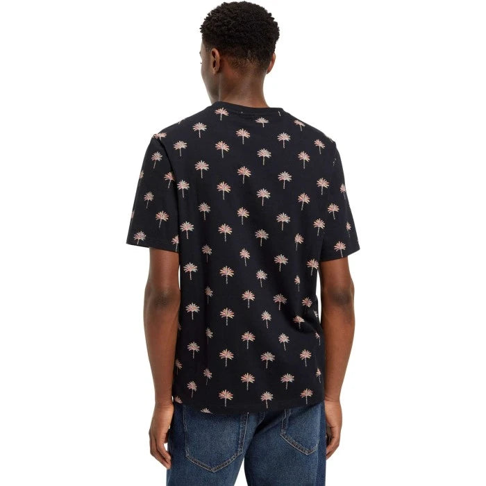 CAMISETA CON ESTAMPADO INTEGRAL DE PALMERAS - NEGRO - SCOTCH & SODA | 175631
