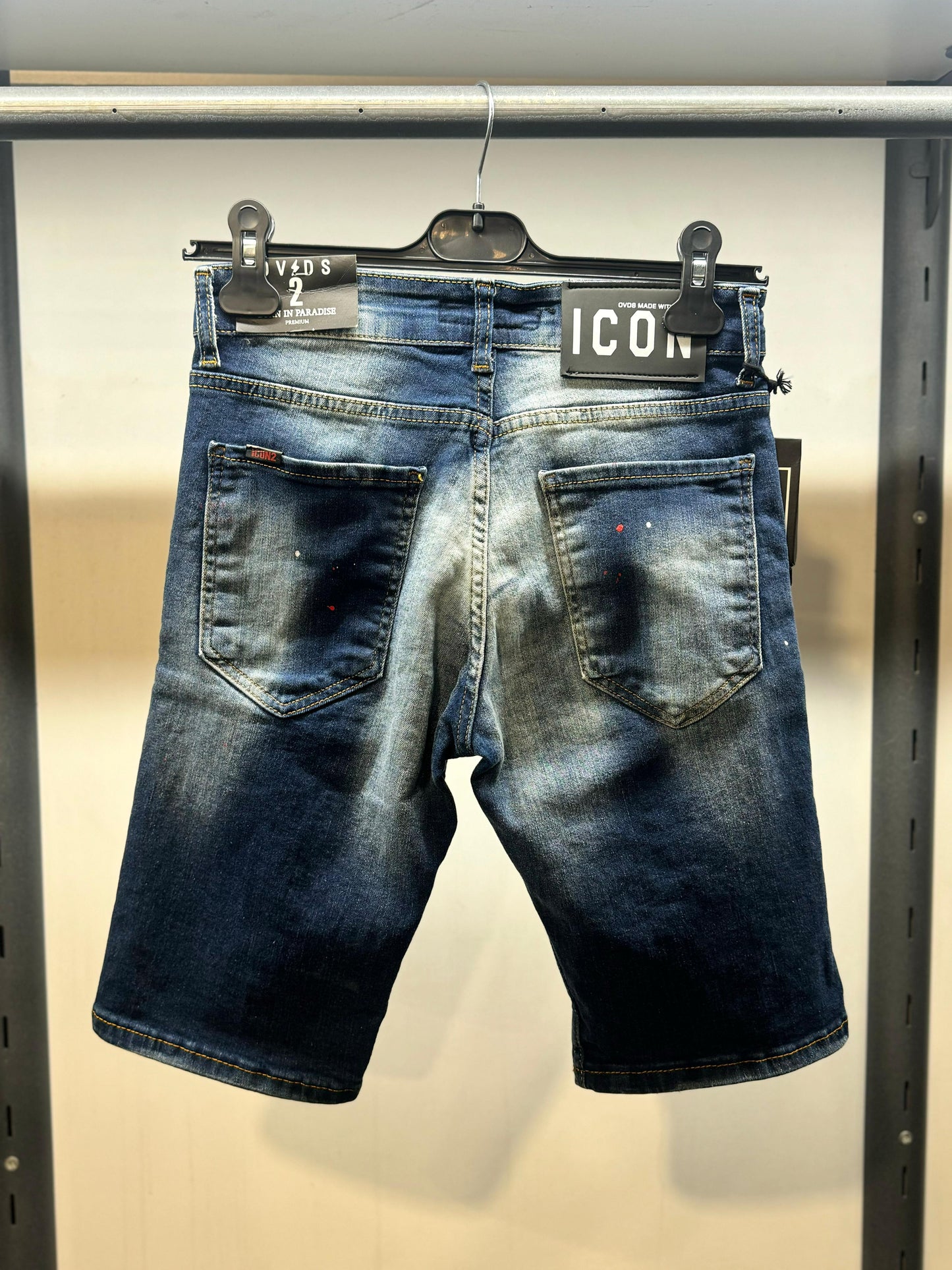 PANTALÓN CORTO VAQUERO SKINNY "ZIP ICON2" - AZUL - OVDS