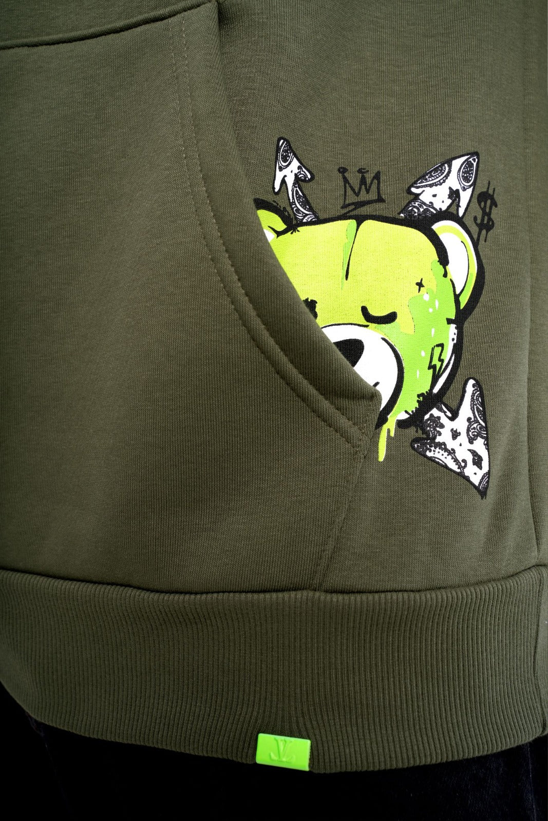 SUDADERA CON CAPUCHA "FASHION BEAR" - VERDE/VERDE - LOUIS VENDOME PARIS | LV L05
