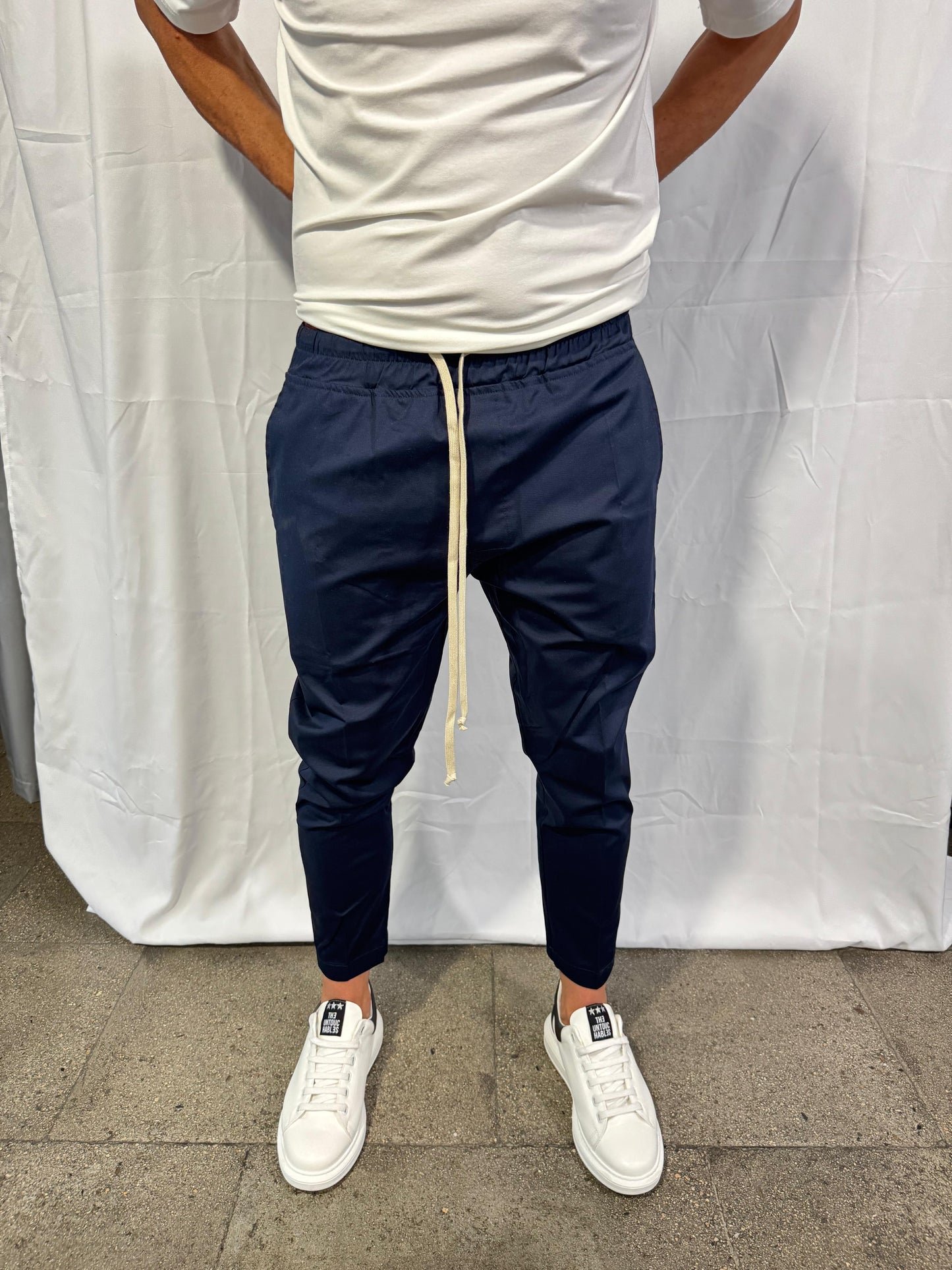 TAGLI COTTON PANT - AZUL MARINO - AM COUTURE