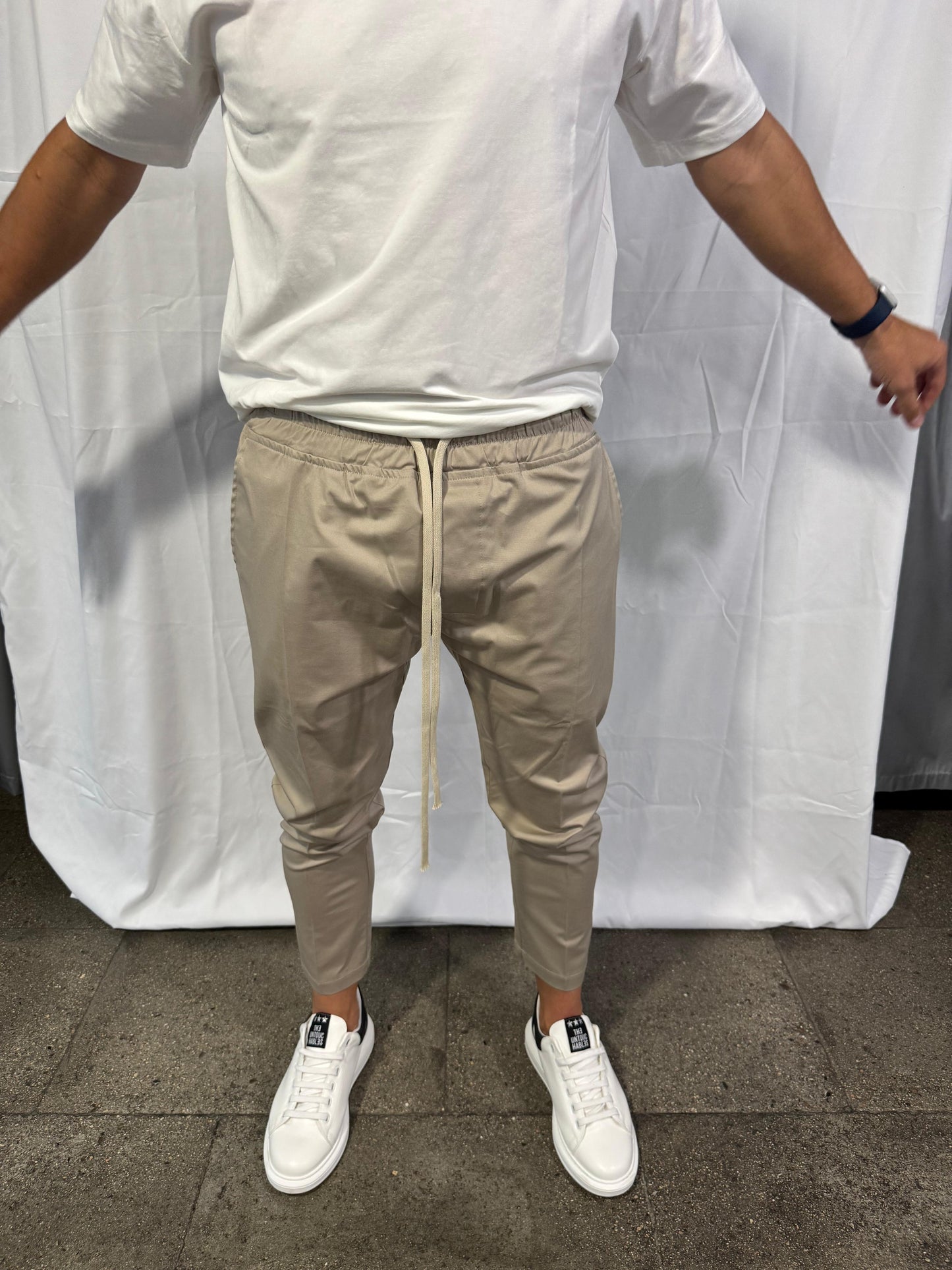 TAGLI COTTON PANT - BEIGE - AM COUTURE