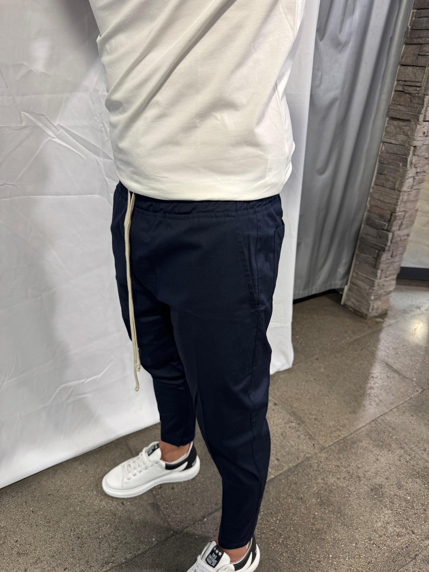 TAGLI COTTON PANT - AZUL MARINO - AM COUTURE