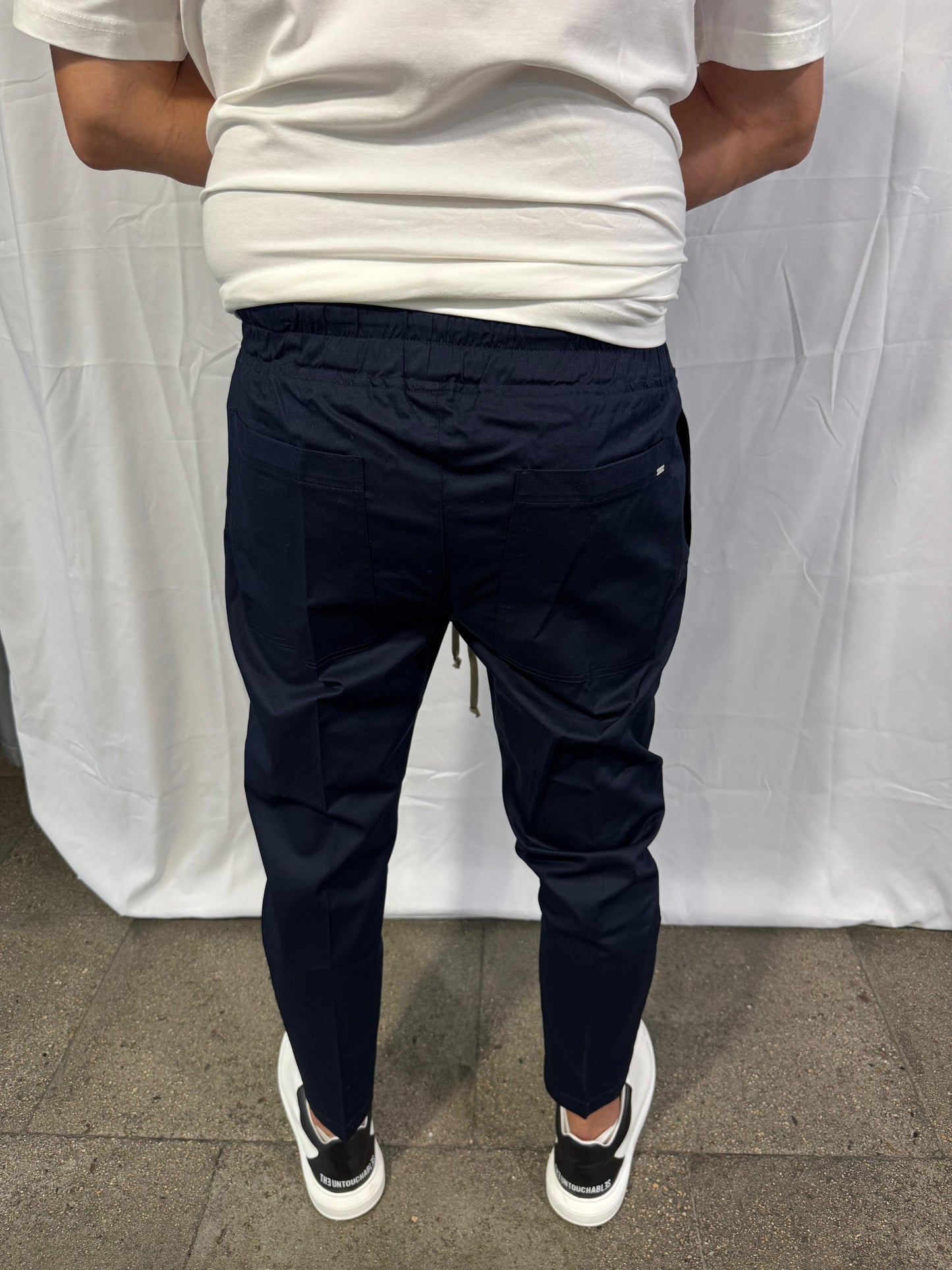 TAGLI COTTON PANT - AZUL MARINO - AM COUTURE