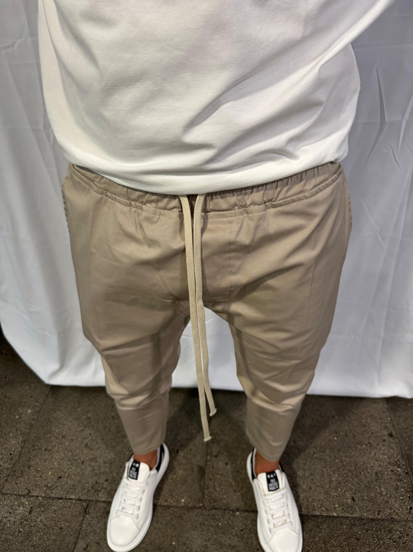TAGLI COTTON PANT - BEIGE - AM COUTURE