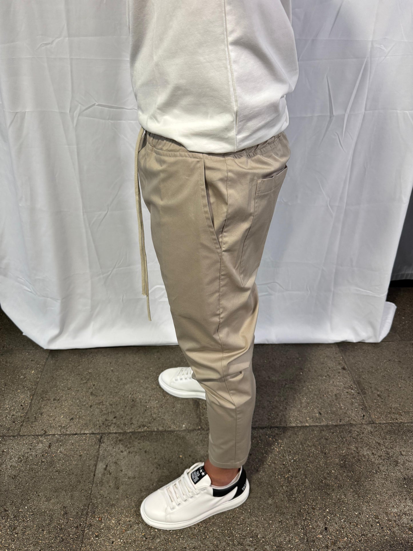 TAGLI COTTON PANT - BEIGE - AM COUTURE