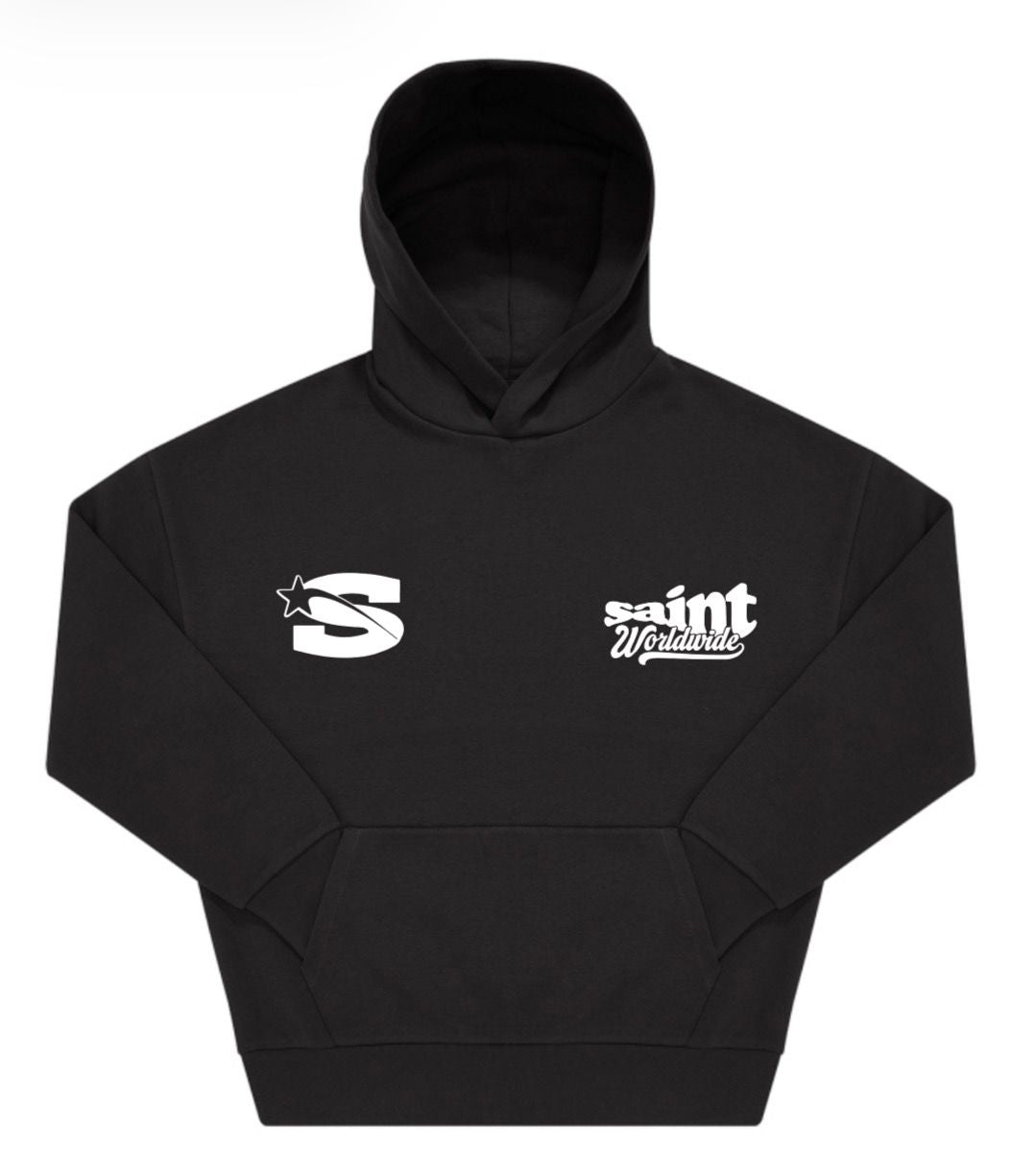SUDADERA CON CAPUCHA "333" - NEGRO - SAINT DEPT