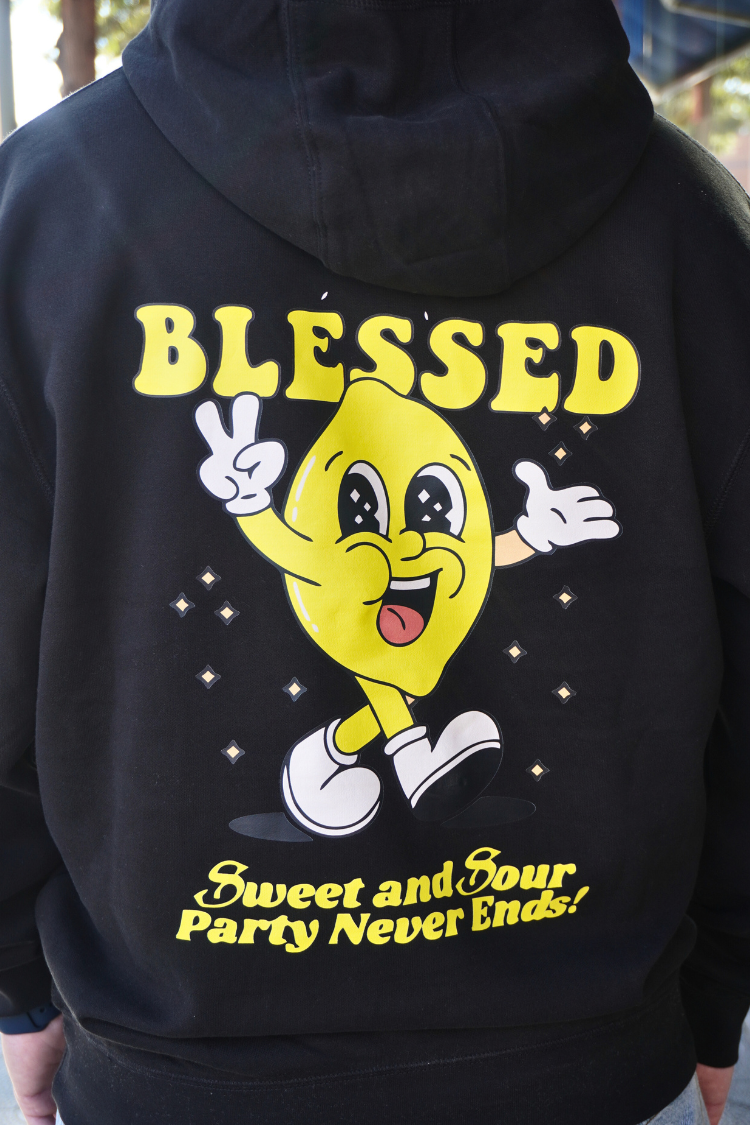 SUDADERA CON CAPUCHA "LEMON" - NEGRO - BLESSED BRAND