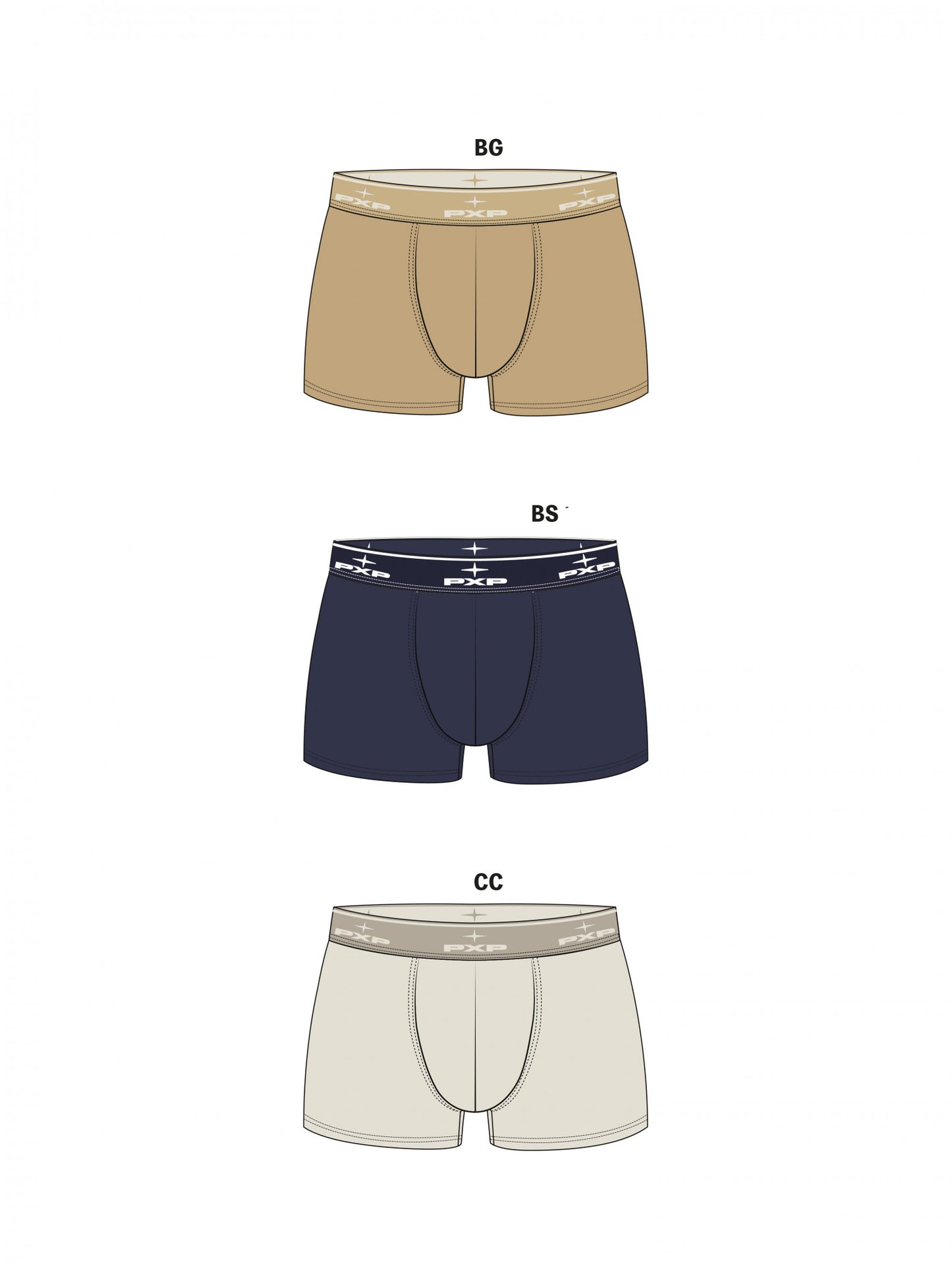 3 PACKS CALZONCILLOS BÓXERS - MARRÓN/AZUL/BEIGE - PROJECT X PARIS | UN25200-BGBSCC