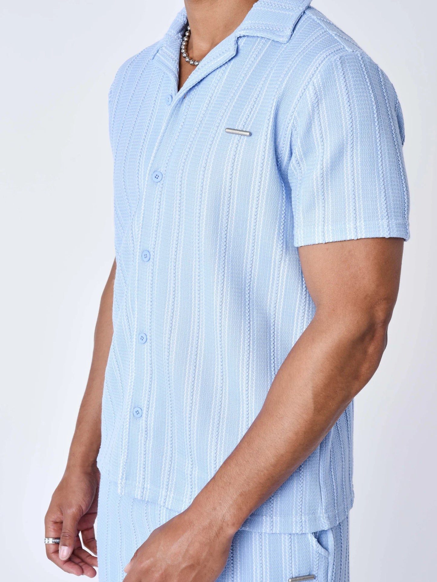 CAMISA DE MANGA CORTA DE PUNTO - AZUL CLARO - PROJECT X PARIS | PXP 2510163_CB