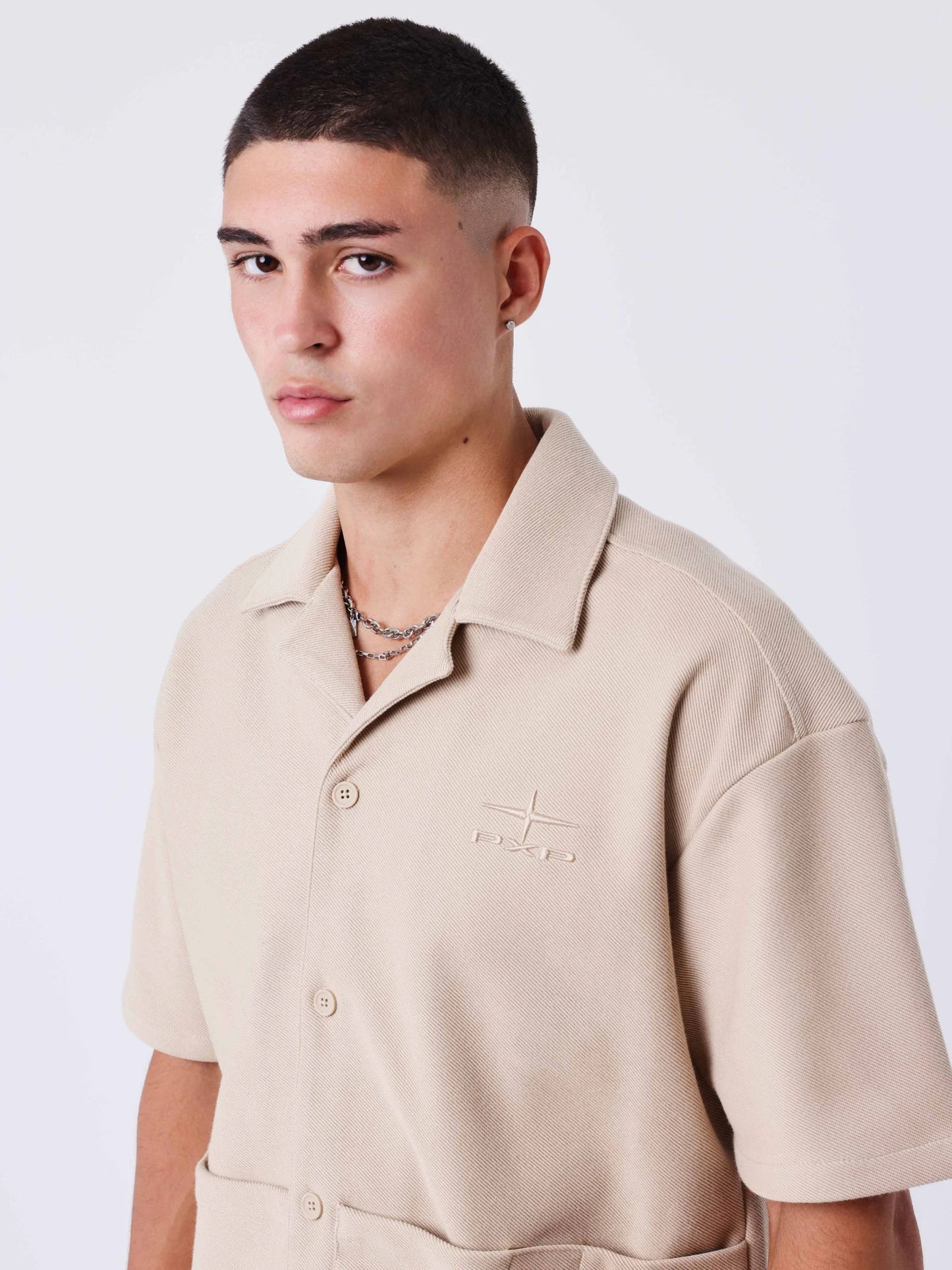 CAMISA MANGA CORTA BOXY - BEIGE - PROJECT X PARIS | PXP 2512017_BG