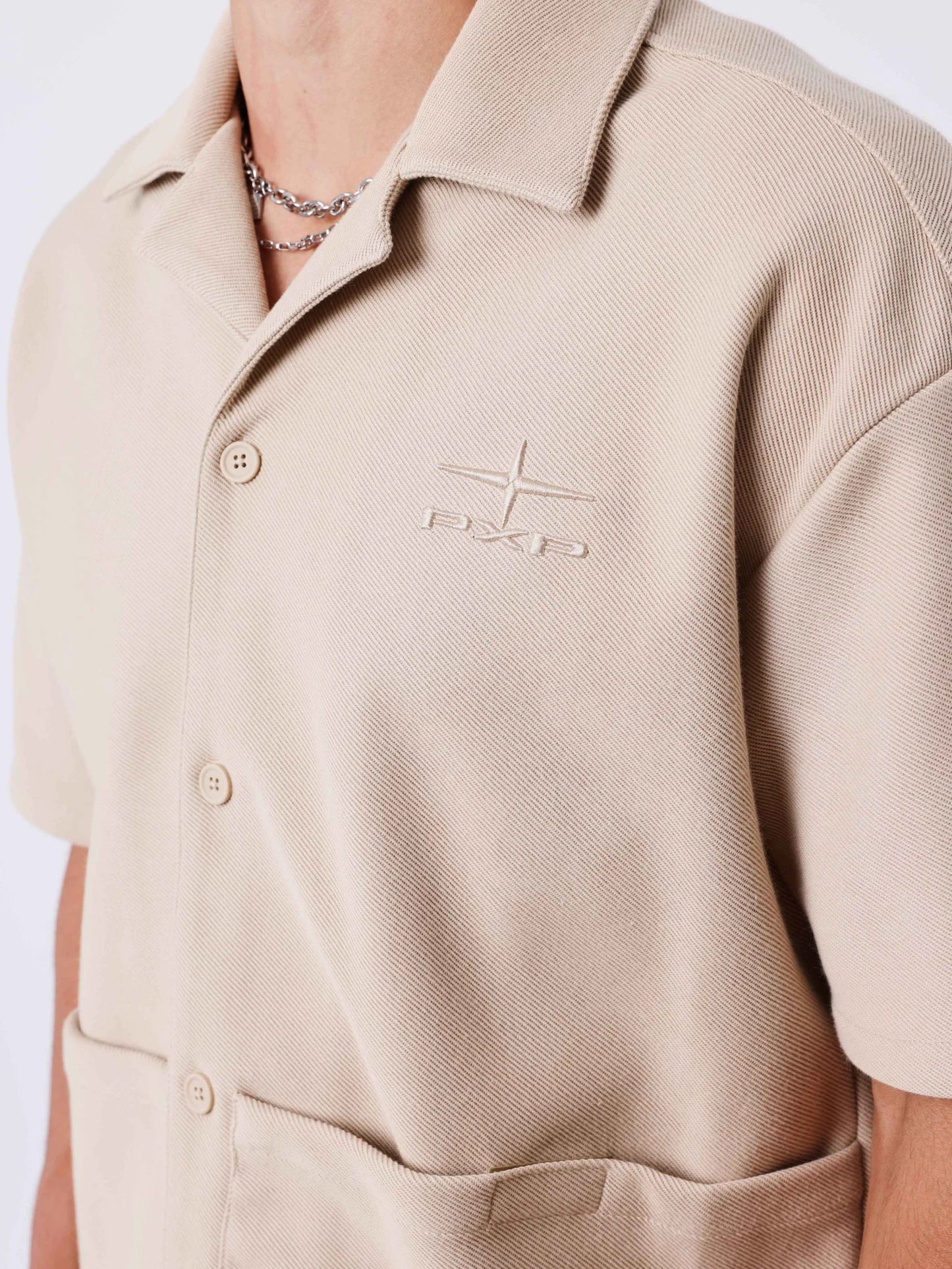 CAMISA MANGA CORTA BOXY - BEIGE - PROJECT X PARIS | PXP 2512017_BG