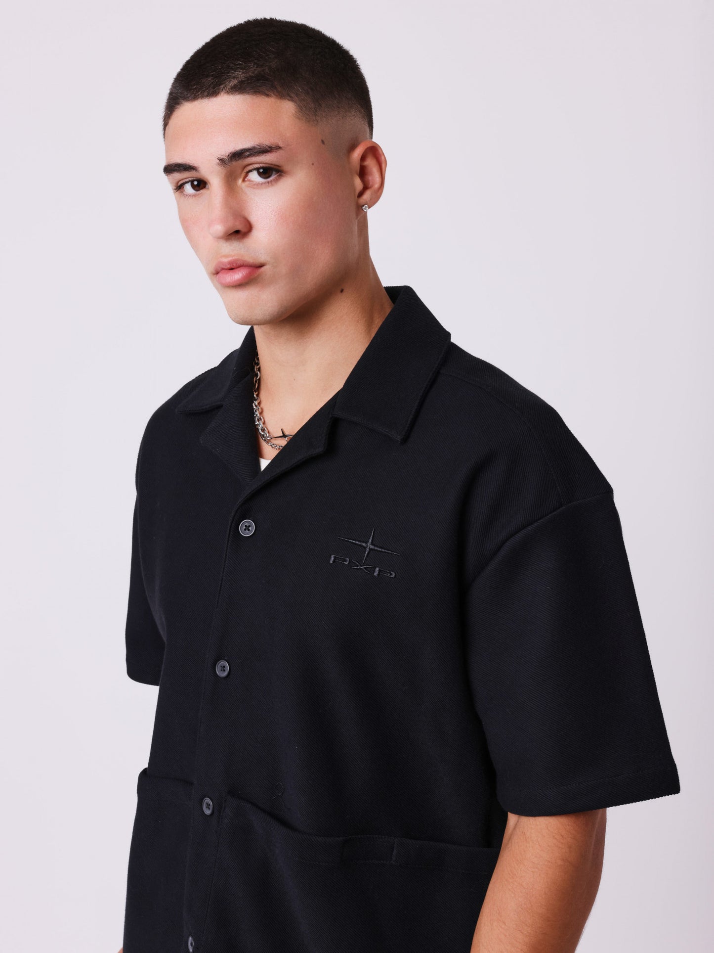 CAMISA MANGA CORTA BOXY - NEGRO - PROJECT X PARIS | PXP 2512017_BK