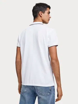 POLO CON CUELLO A CONTRASTE - BLANCO - SCOTCH & SODA | 155453
