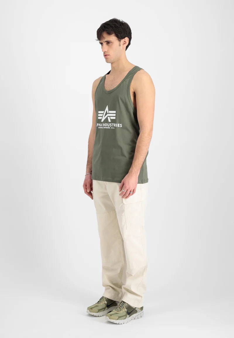 CAMISETA BÁSICA SIN MANGAS - VERDE OLIVA - ALPHA INDUSTRIES | 126566