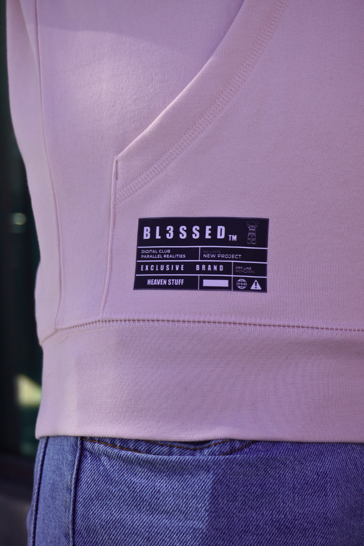 SUDADERA CON CAPUCHA "DONUT" - ROSA PASTEL - BLESSED BRAND