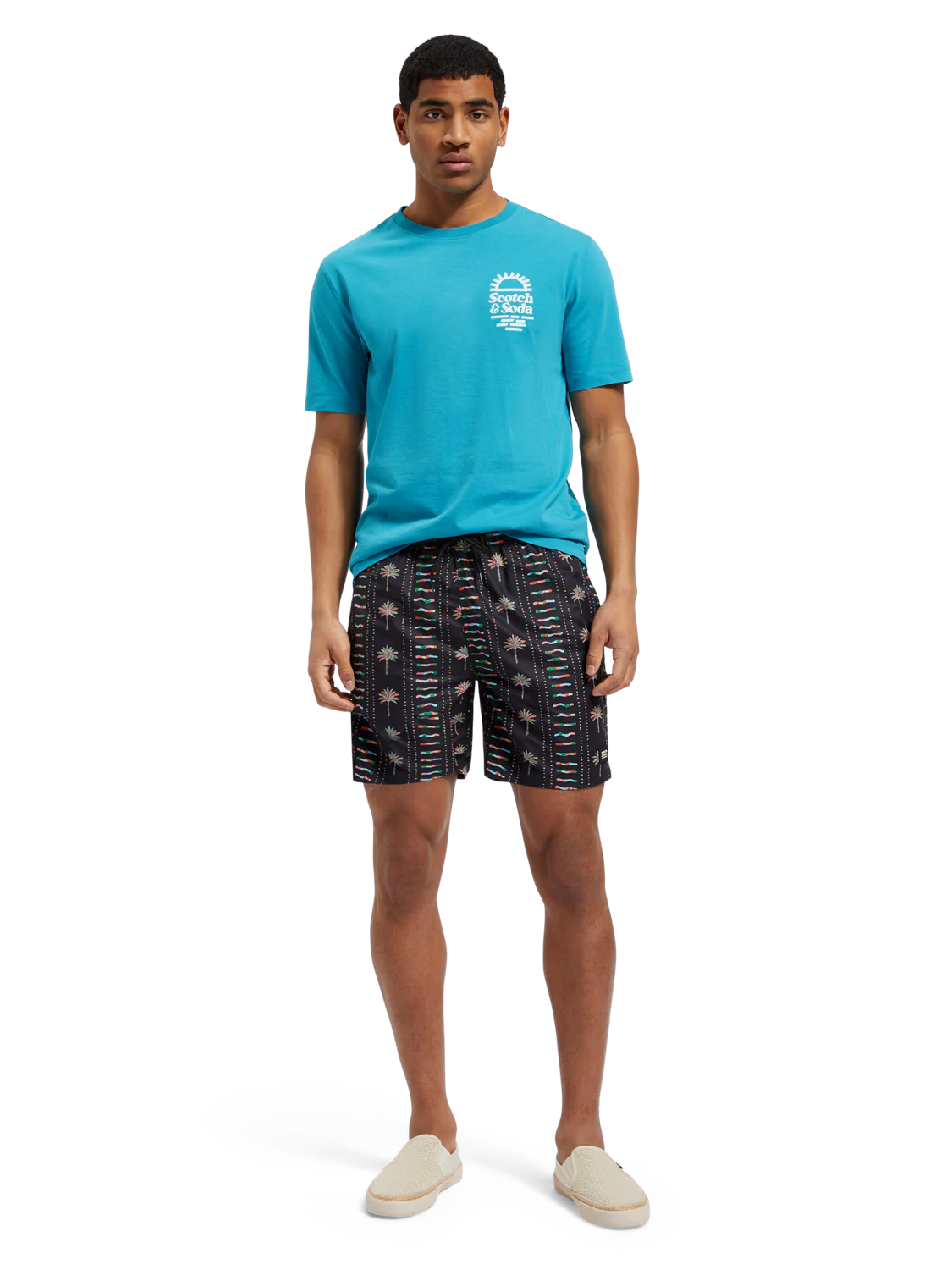 BAÑADOR CON ESTAMPADO INTEGRAL DE PALMERAS - NEGRO - SCOTCH & SODA | 175368-6100
