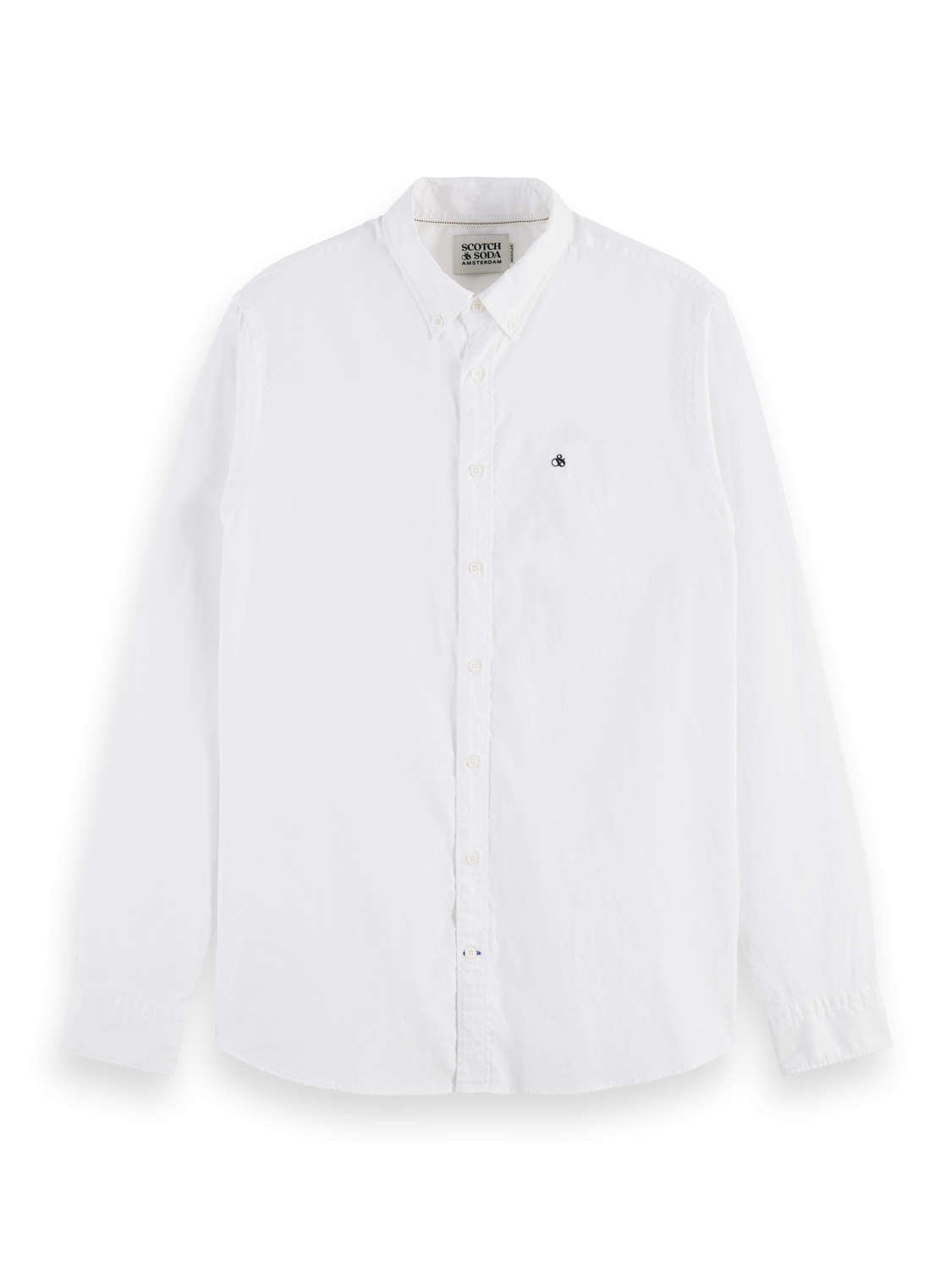 CAMISA DE ALGODÓN ORGÁNICO "OXFORD" REGULAR FIT - BLANCO - SCOTCH & SODA