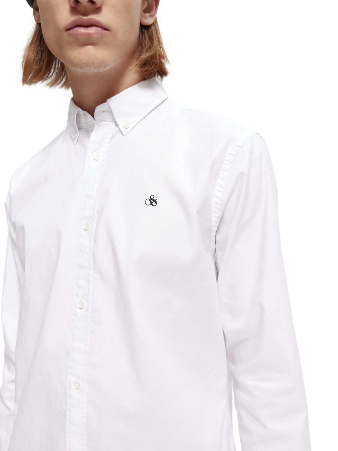 CAMISA DE ALGODÓN ORGÁNICO "OXFORD" REGULAR FIT - BLANCO - SCOTCH & SODA