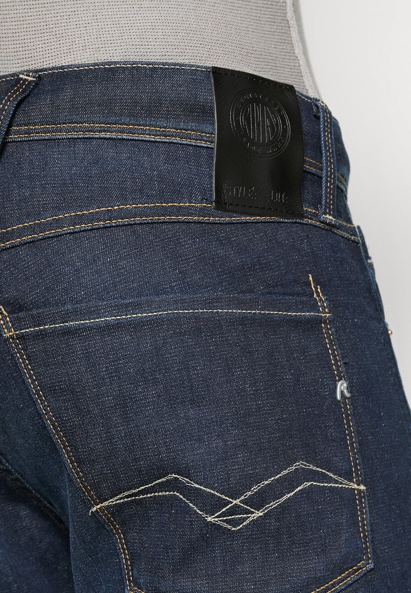 PANTALÓN VAQUERO AJUSTADO SLIM FIT ANBASS HYPERFLEX REUTILIZADO - AZUL OSCURO - REPLAY | M914Y.000.661RI10
