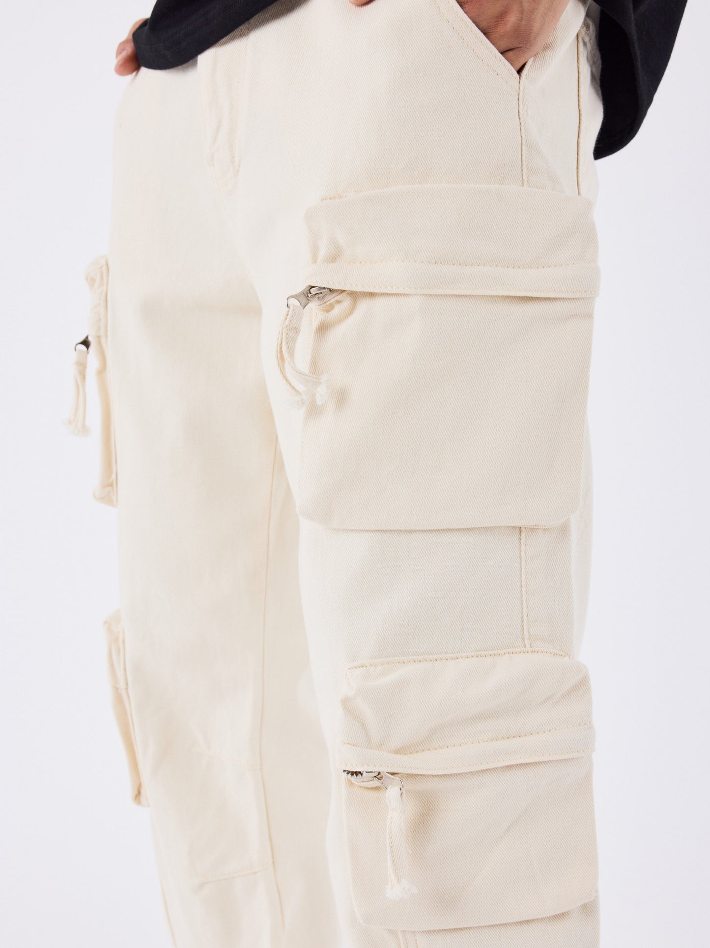PANTALÓN ANCHO CARGO MULTIBOLSILLOS - TIZA - PROJECT X PARIS | PXP T249042-CC