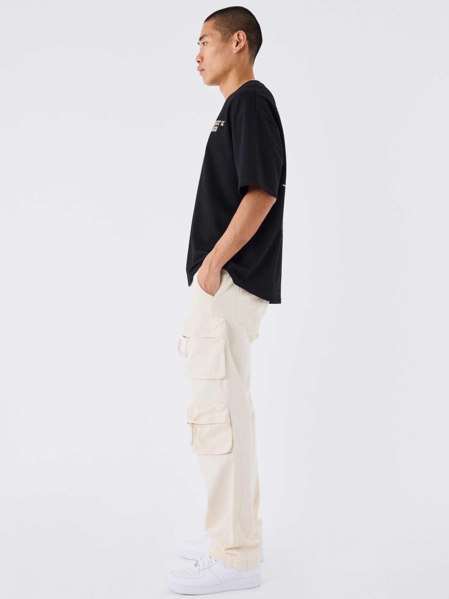 PANTALÓN ANCHO CARGO MULTIBOLSILLOS - TIZA - PROJECT X PARIS | PXP T249042-CC