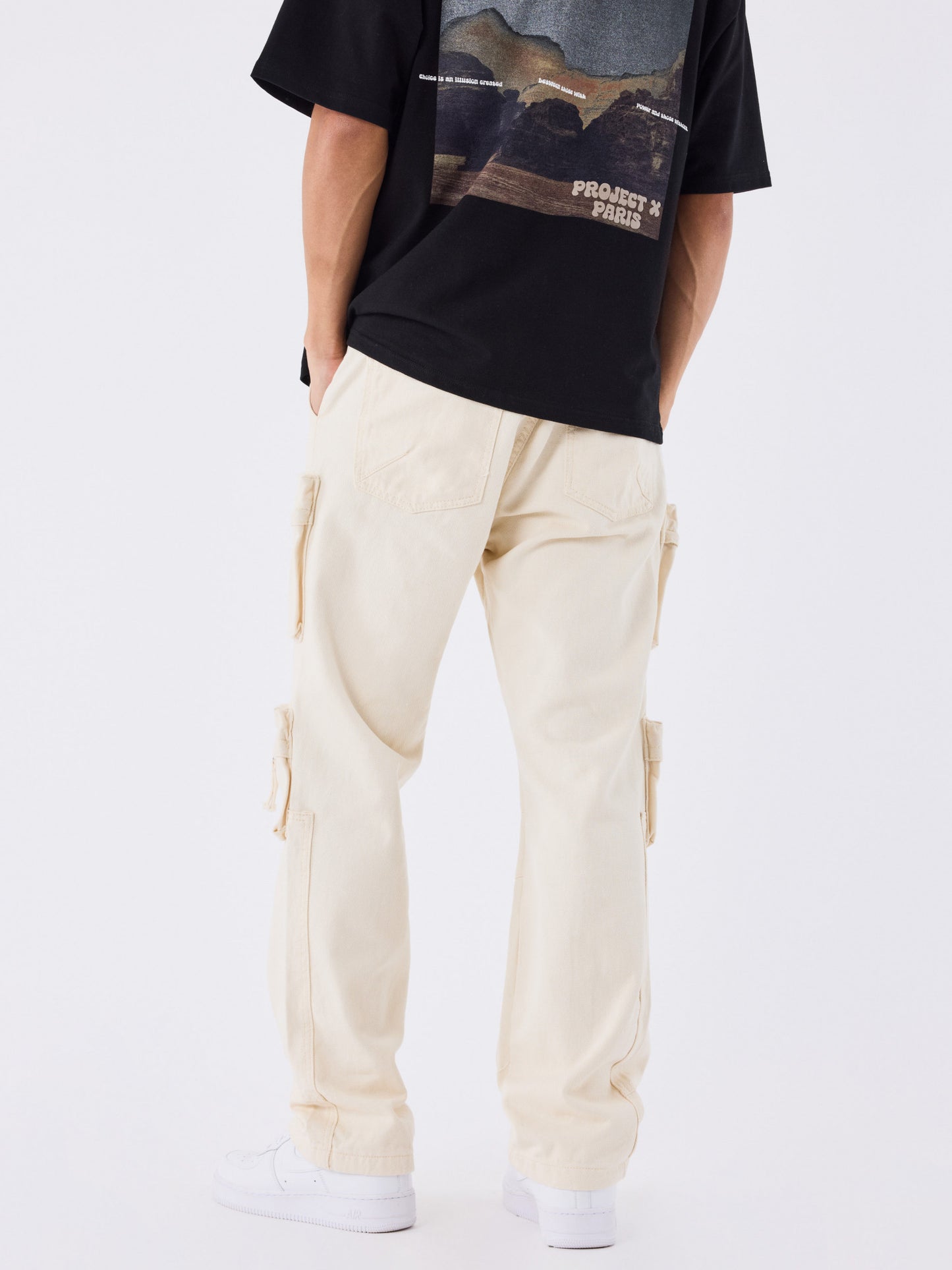 PANTALÓN ANCHO CARGO MULTIBOLSILLOS - TIZA - PROJECT X PARIS | PXP T249042-CC