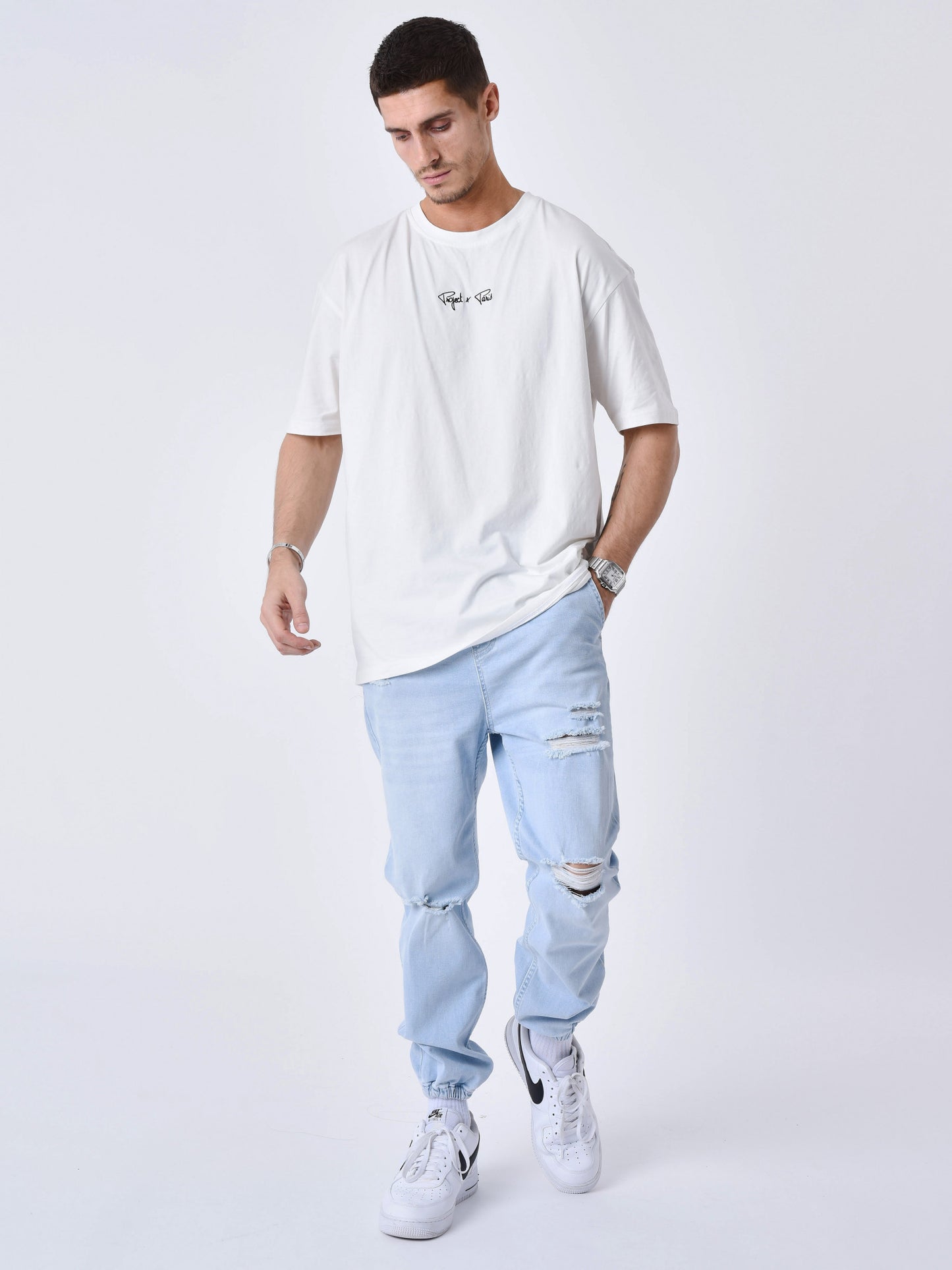 VAQUEROS ESTILO JOGGER ROTO - AZUL CLARO - PROJECT X PARIS | T239010_LB