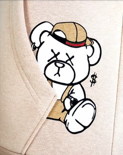 SUDADERA CON CAPUCHA "STYLISH BEAR" - BEIGE - LOUIS VENDOME PARIS | LV L19