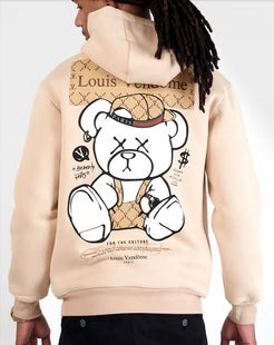 SUDADERA CON CAPUCHA "STYLISH BEAR" - BEIGE - LOUIS VENDOME PARIS | LV L19