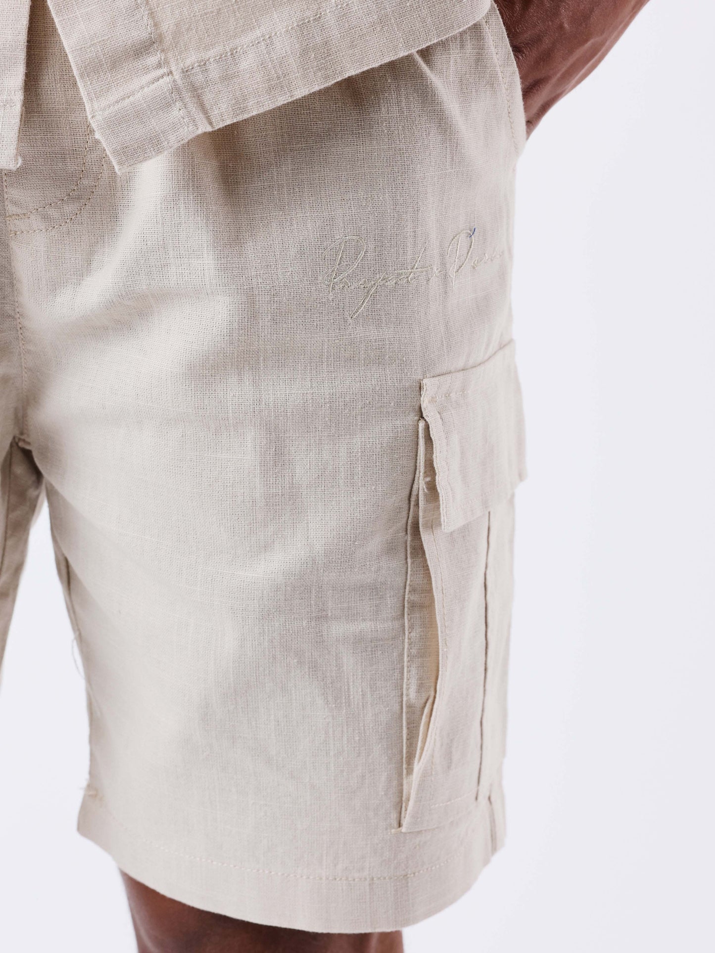 PANTALÓN CORTO TEXTURIZADO ESTILO CARGO - BEIGE - PROJECT X PARIS | 2540162_IV