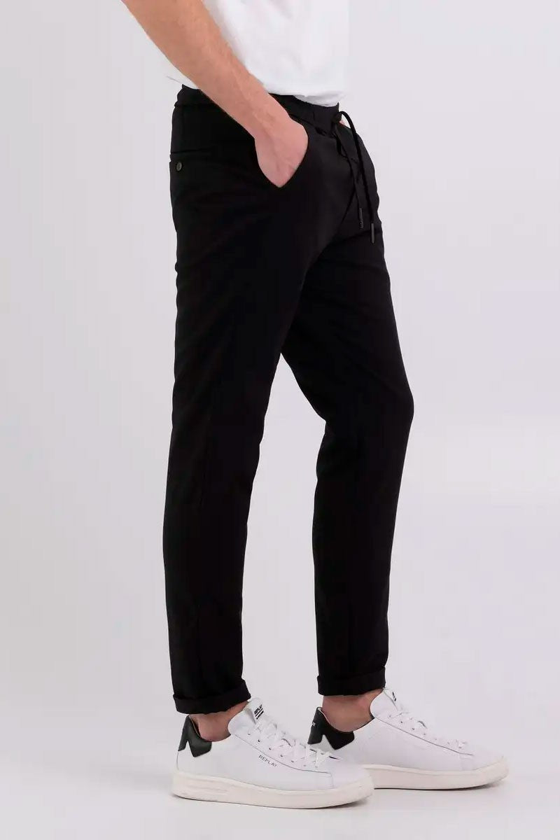 PANTALÓN CHINO SLIM FIT CINTURA ELÁSTICA - NEGRO - REPLAY | M9953.000.84617