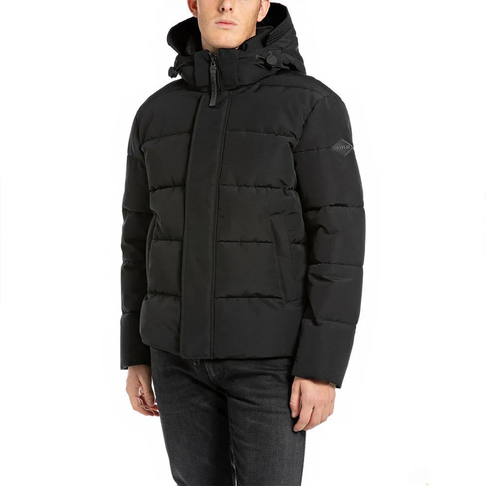 CHAQUETA CON CREMALLERA Y BOLSILLOS - NEGRO - REPLAY | M8403.000.84728