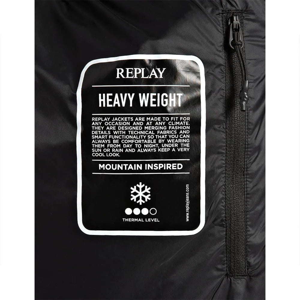 CHAQUETA CON CREMALLERA Y BOLSILLOS - NEGRO - REPLAY | M8403.000.84728