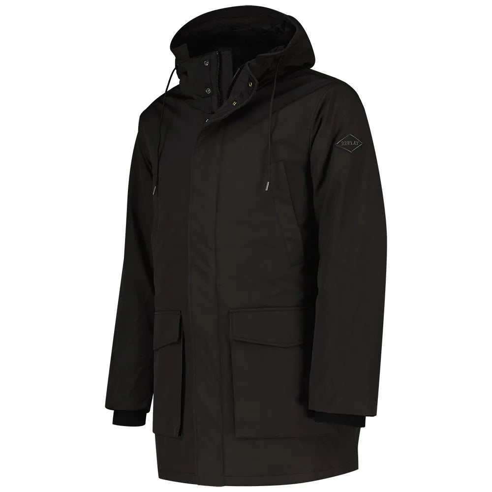 CHAQUETA CON CREMALLERA Y BOLSILLOS - NEGRO - REPLAY | M8404.000.83776