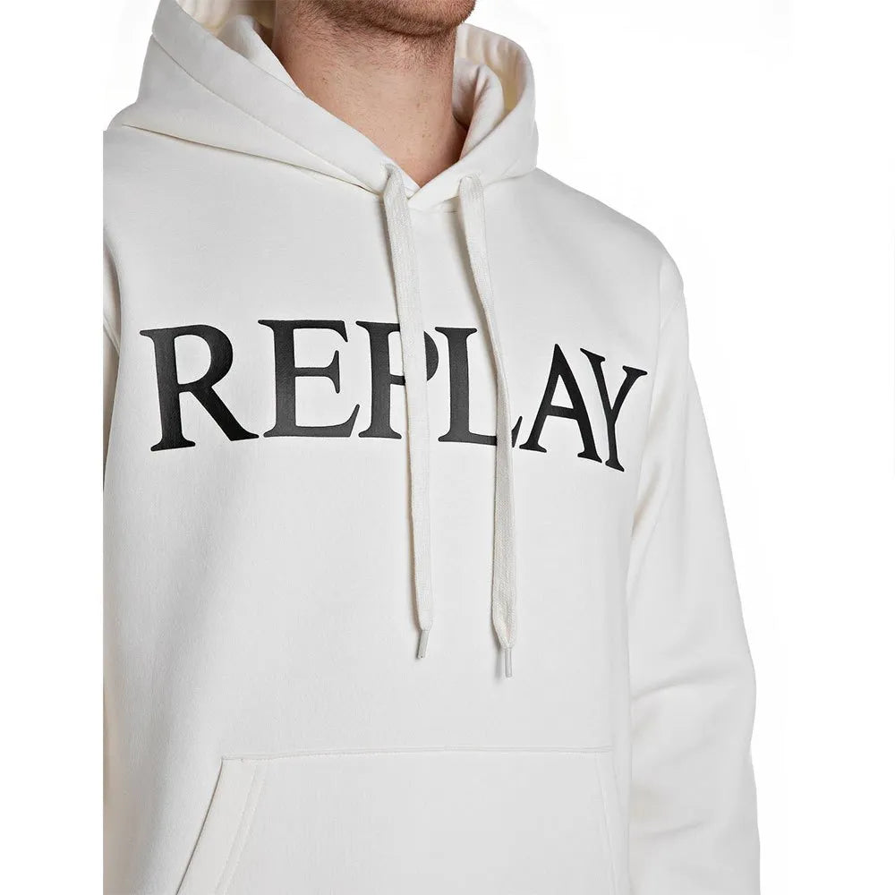 SUDADERA LOGO CON CAPUCHA - BLANCO - REPLAY | M3104 .000.23832