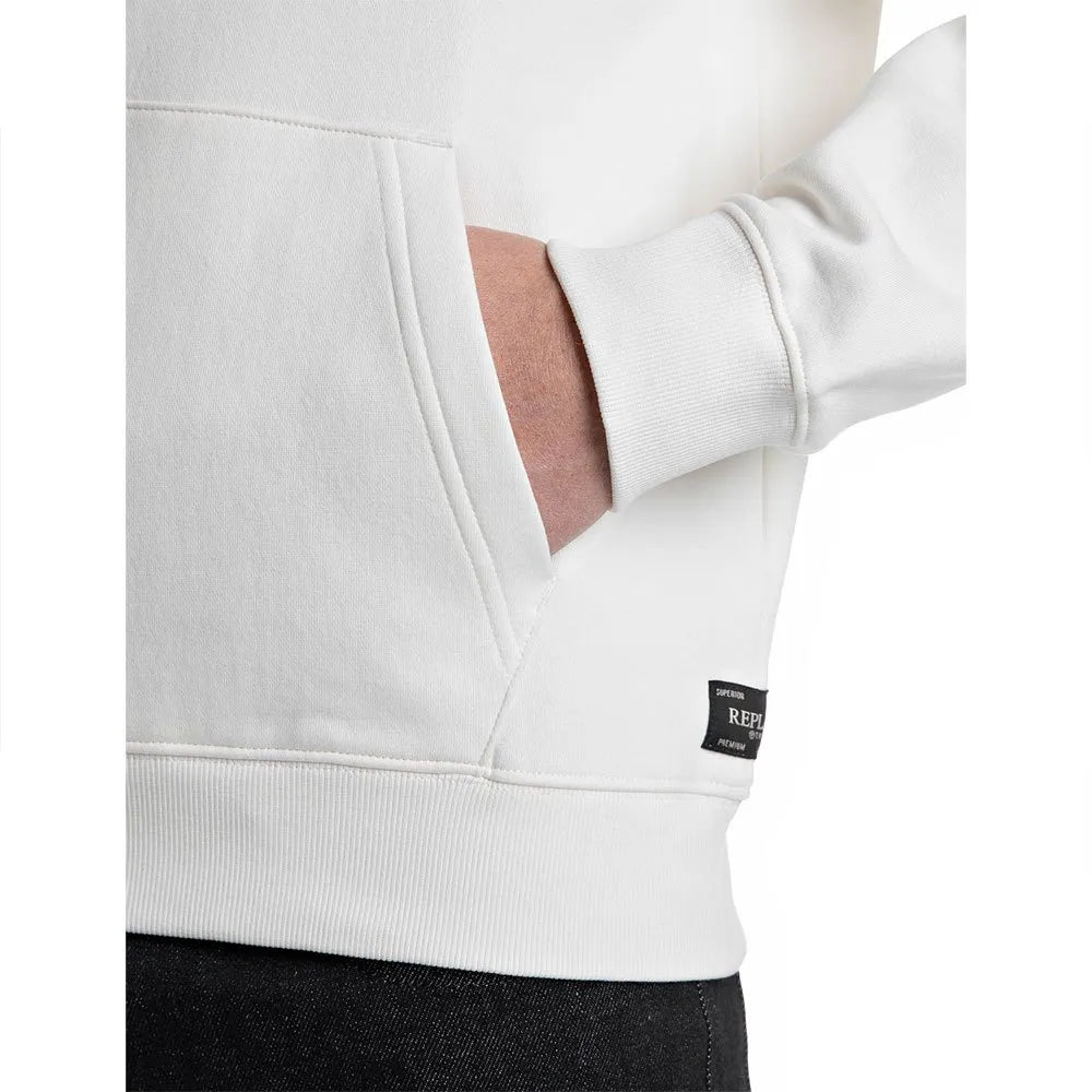 SUDADERA LOGO CON CAPUCHA - BLANCO - REPLAY | M3104 .000.23832