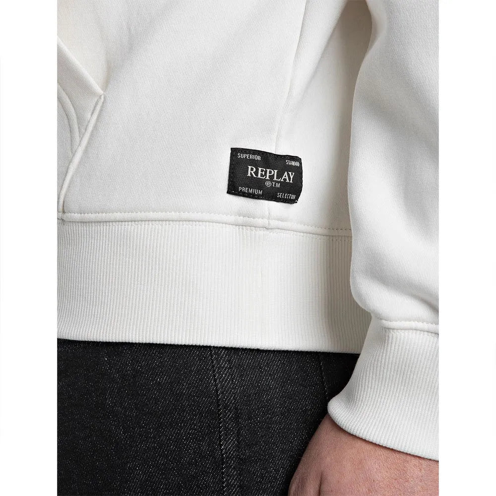 SUDADERA LOGO CON CAPUCHA - BLANCO - REPLAY | M3104 .000.23832