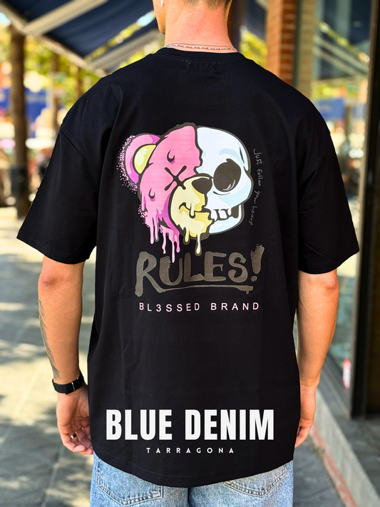 CAMISETA "RULES" - NEGRO - BLESSED BRAND | BL3-NO-RULES