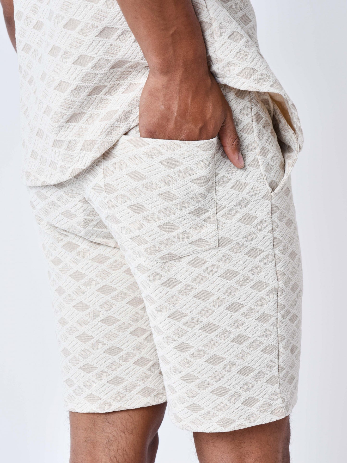 PANTALÓN CORTO CON TEXTURA - TIZA - PROJECT X PARIS | PXP 2540164-CC