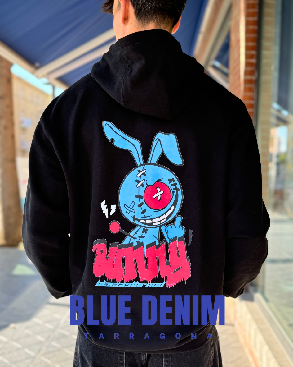 SUDADERA CON CAPUCHA "BUNNY" - NEGRO - BLESSED BRAND