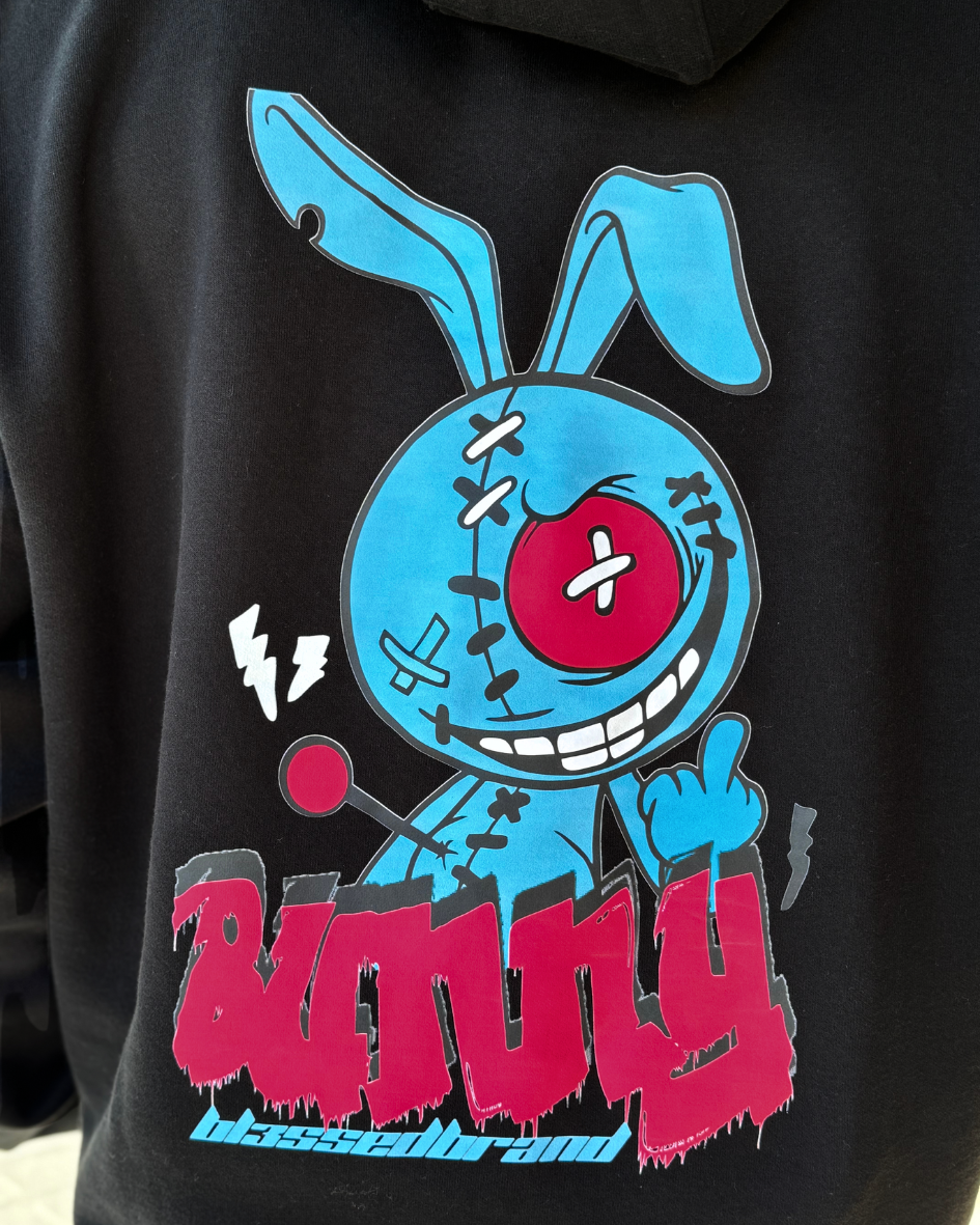 SUDADERA CON CAPUCHA "BUNNY" - NEGRO - BLESSED BRAND
