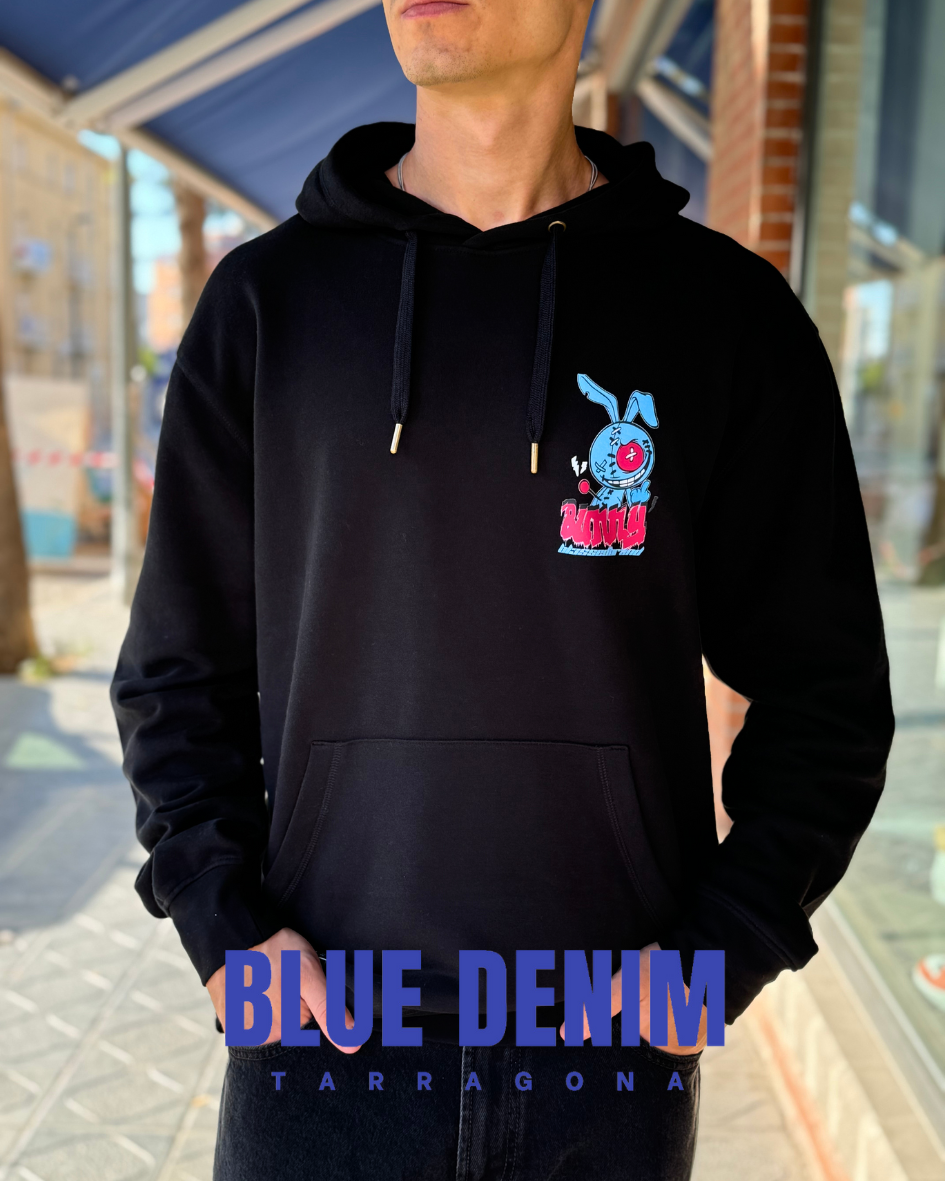 SUDADERA CON CAPUCHA "BUNNY" - NEGRO - BLESSED BRAND