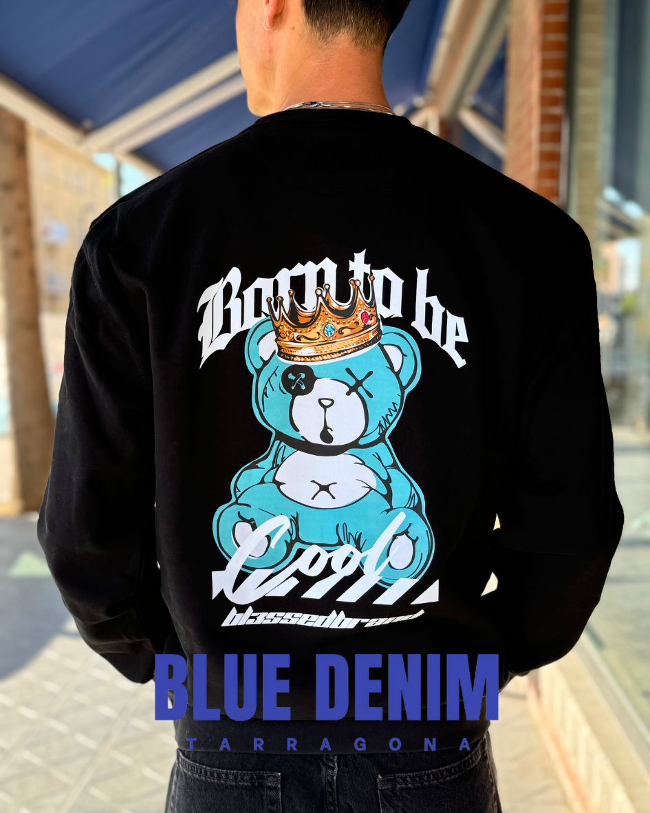 SUDADERA BORN TO BE COOL NEGRO BLESSED BRAND