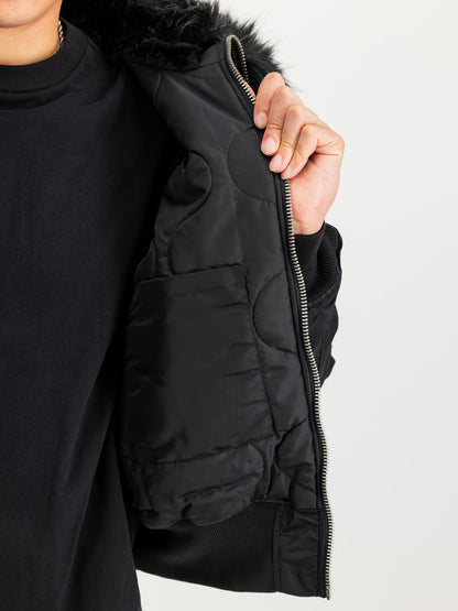 CHAQUETA BOMBER "45/P HOODED CUSTOM LOOSE BOMBER JACKET" - NEGRO - ALPHA INDUSTRIES | 113145-515